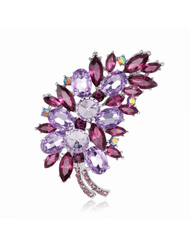 Broche violet et strass  modèle Binnet