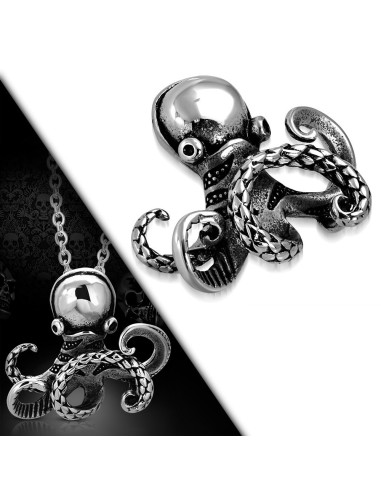 Pendentif pieuvre Octopussy en acier modèle Ariadna