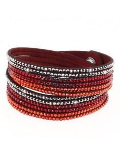 Bracelet wrap rouge modèle Aryadna