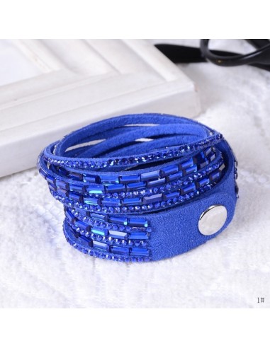 Bracelet wrap bleu cyan modèle Byrtram