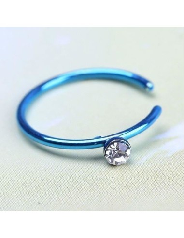 Piercing faux anneau nez bleu modèle Bartram