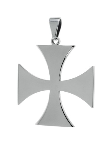 Pendentif croix de Malte en acier modèle Bortile