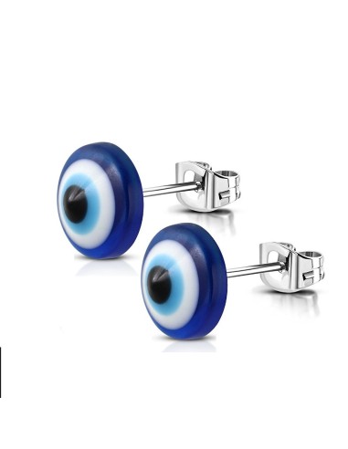 Boucles d'oreilles oeil de la chance en acier modèle Aabra