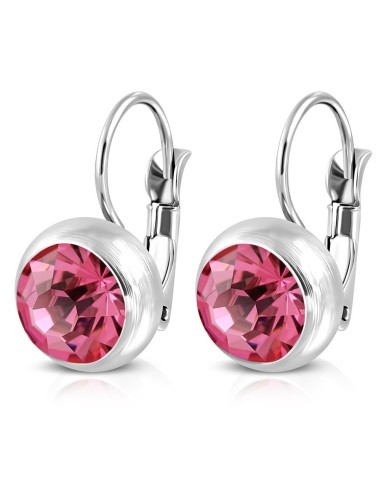 Boucles d'oreilles rose en acier modèle Bissarion
