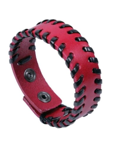 Bracelet cuir rouge modèle Avydan