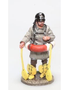 Figurine pompier allemand avec bouée Berlin 1900 1-32 modèle Aveshay