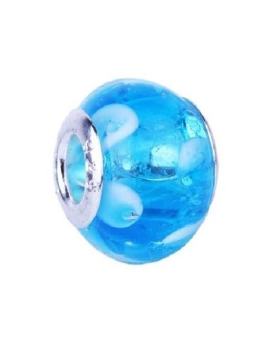 Charm bleu lampwork en verre   modèle Avysham