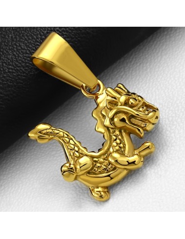 Pendentif dragon en  acier doré modèle Amblo