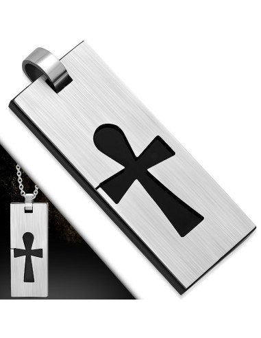 Pendentif croix de vie en acier  modèle Bossarion