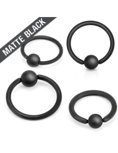 Piercing anneau Captif acier noir mat modèle Ampalus