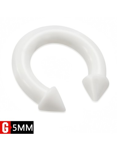 Piercing fer à cheval  en silicone blanc flexible modèle Alden