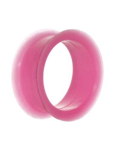 Piercing tunnel silicone flexible rose modèle Aristi