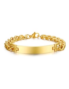 Bracelet gourmette acier doré modèle Avramys