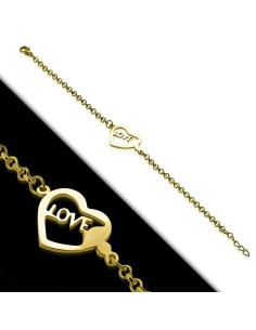 Bracelet coeur en acier doré modèle Arcadios