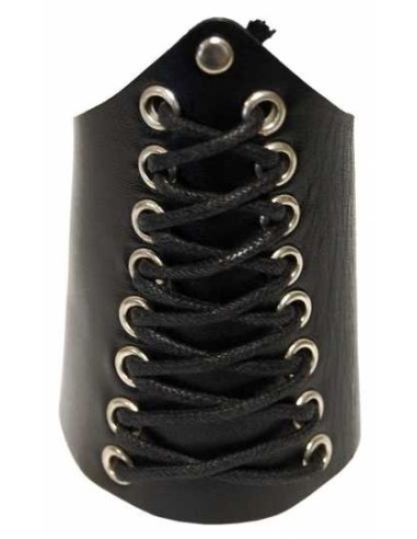 Bracelet cuir corset noir modèle Angelas