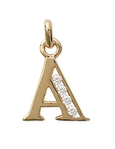 Pendentif lettre A en plaqué or modèle Arezia
