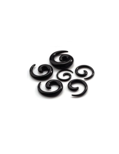 Piercing Ecarteur Acrylique Spirale Noir 6 mm