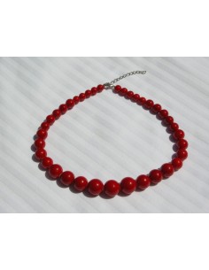 Collier perles rouge