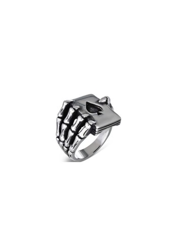 Bague acier As skull modèle Albericy