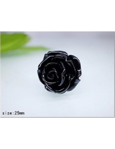Bague rose noire en acier  modèle Ampelia