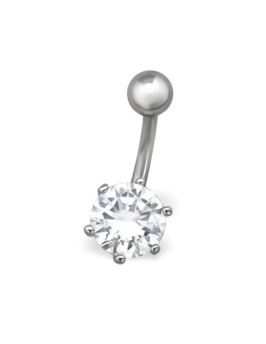 Piercing nombril cristal blanc modèle Arcadys