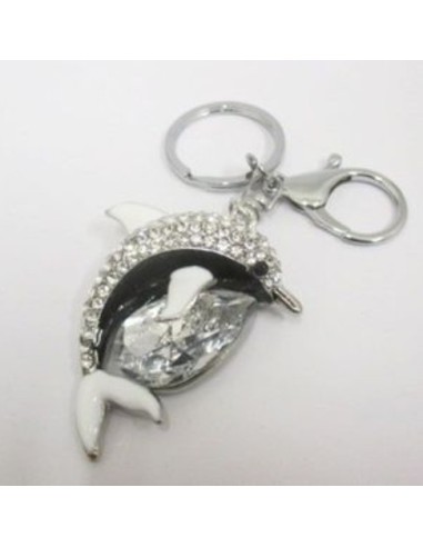 Porte clef  keychain  dauphin et strass  modèle Anasode