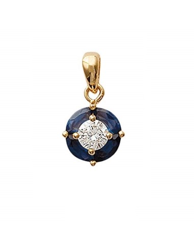 Pendentif plaqué or et bleu  modèle Antonina