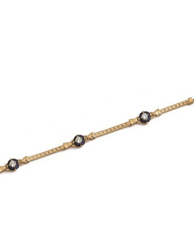 Bracelet plaqué or et pierre bleue modèle Arihal
