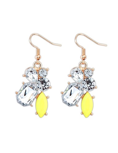 Boucles d'oreille jaune anais