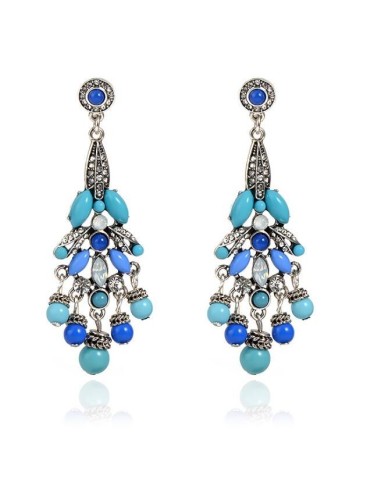 Boucles d'oreilles bleu à la mode modèle Adeodate