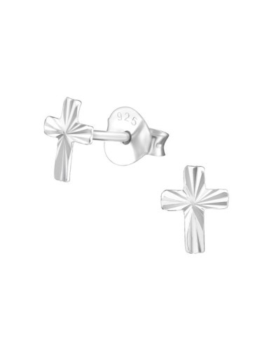 Boucles d'oreille croix en argent modèle Torre