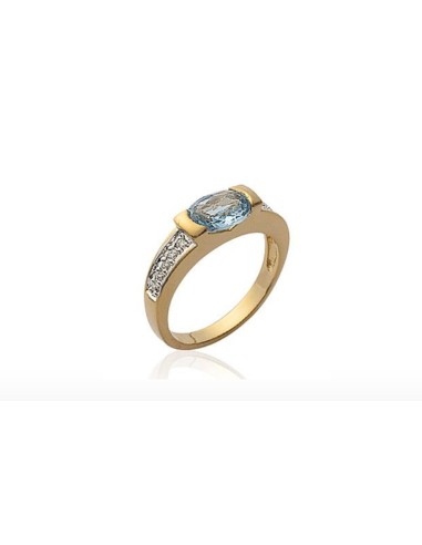 Bague plaquée or bleue modèle Baldoo