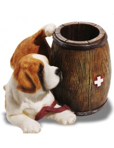 Figurine chien Saint Bernard pot à crayon modèle Brydy