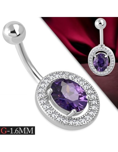 Piercing nombril cristal violet modèle Beguiche