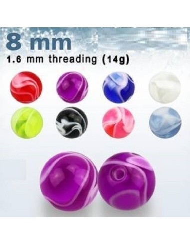 Piercing accessoire boule acrylique 1.6 mm x 8 mm modèle Beldasse