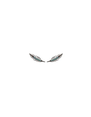 Boucles d'oreilles contour plumes en argent modèle  Bechille