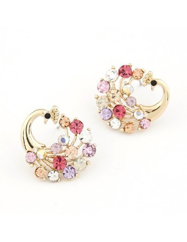 Boucles d'oreilles paon modèle Algernna