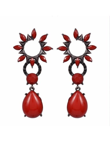 Boucles d'oreille rouge en fantaisie