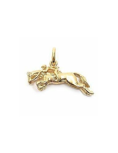 Pendentif Jockey à cheval en Plaqué Or