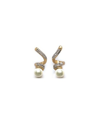 Boucles d'oreilles perle et plaqué or modèle Barakate