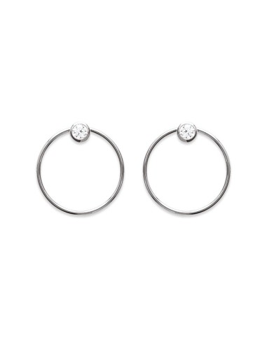 Boucles d'oreilles Argent  cercle et zircone modèle Bezziate