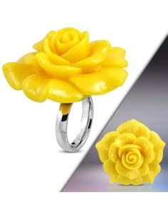 BAGUE fleur rose jaune modèle Byzziate