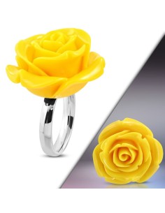 BAGUE fleur rose jaune modèle Bizziate