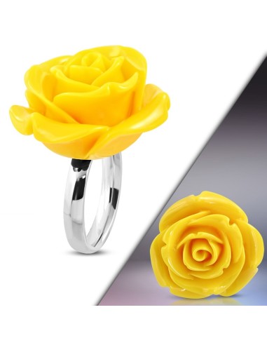 BAGUE fleur rose jaune  modèle Bizziate