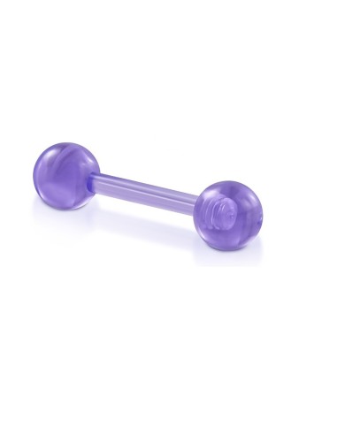 Piercing langue acrylique violet modèle Breden