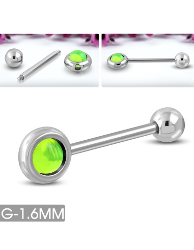 Piercing langue boules vertes  modèle Agung