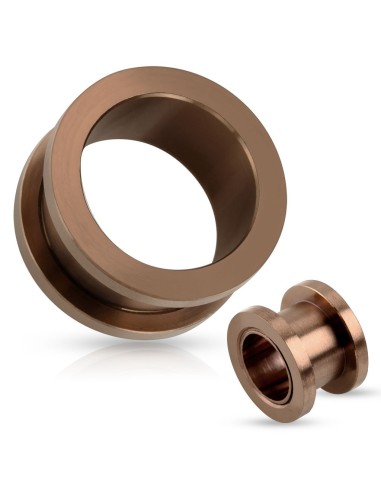 Piercing plug acier couleur bronze  modèle Borakate