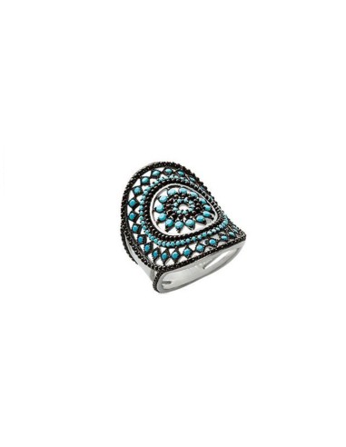 Bague argent et turquoise modèle  Adeline