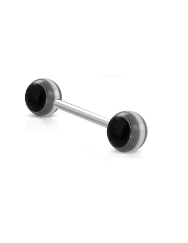 Piercing langue acrylique noir modèle Birange
