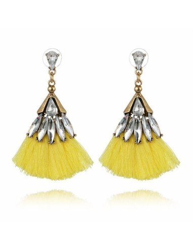 Boucles d'oreilles jaune mode fantaisie